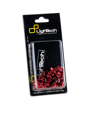 Kit vis de carénage LIGHTECH rouge alu (41 pièces) Ducati Moster 821