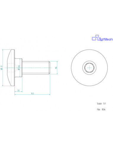 Vis LIGHTECH M6 X 16,5 Type 1034 Ergal argent à l'unité