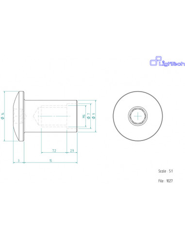 Vis LIGHTECH M6 X 7,2 Type 1027 Ergal argent à l'unité