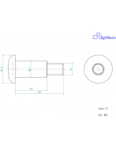 Vis LIGHTECH M5 X 20,5 Type 1001 Ergal or à l'unité
