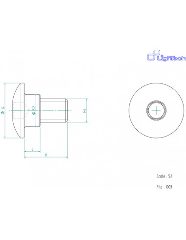 Vis LIGHTECH M6 X 11 Type 1003 Ergal cobalt à l'unité
