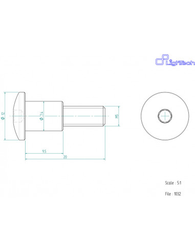 Vis LIGHTECH M5 X 20 Type 1032 Ergal or à l'unité