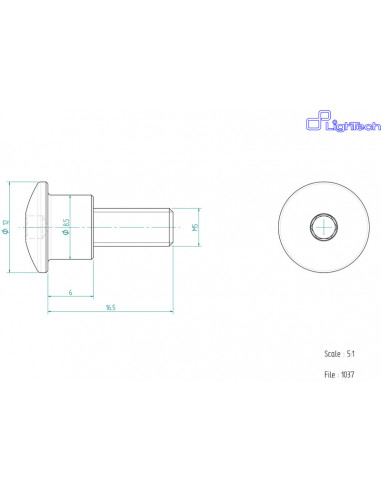 Vis LIGHTECH M5 X 17 Type 1037 Ergal or à l'unité
