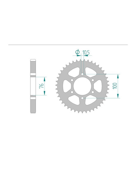 Kit chaine AFAM acier SUZUKI GT 750 L,M pas 530 1976 à 1977