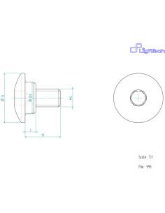 Vis LIGHTECH M5 X 10 Type 993 Ergal noir à l'unité