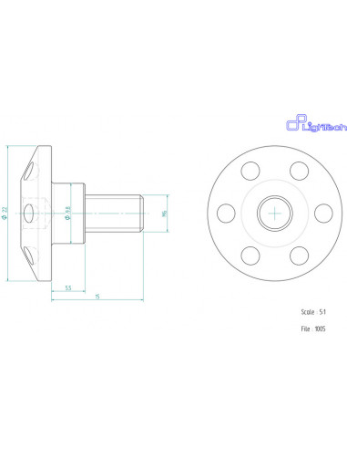 Vis LIGHTECH M6 X 15 Type 1005 Ergal or à l'unité