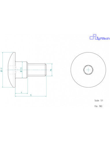 Vis LIGHTECH M6 X 15 Type 983 Ergal or à l'unité