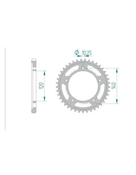 Kit chaine AFAM acier SUZUKI DL 1000 K2,K3,K4,K5,K6,K7,K8,K9,L0 V-STROM pas 525 2002 à 2010