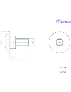 Vis LIGHTECH M5 X 12,8 Type 1022 Ergal argent à l'unité
