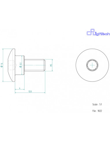 Vis LIGHTECH M5 X 12,8 Type 1022 Ergal argent à l'unité