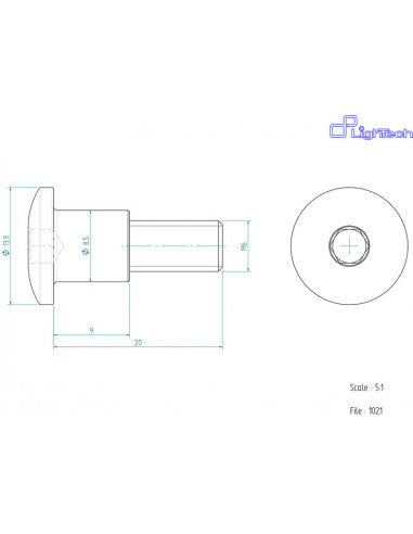 Vis LIGHTECH M6 X 20 Type 1021 Ergal or à l'unité
