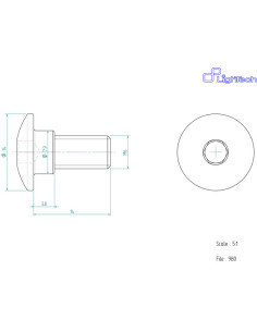 Vis LIGHTECH M6 X 14 Type 980 Ergal cobalt à l'unité