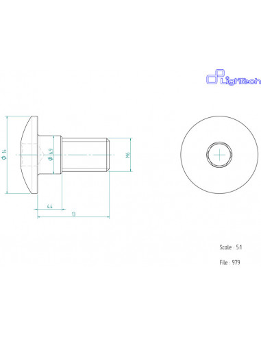 Vis LIGHTECH M6 X 13 Type 979 Ergal or à l'unité