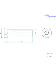 Vis LIGHTECH M10 X 40 Type 1006 Ergal cobalt à l'unité