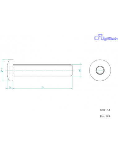 Vis LIGHTECH M5 X 25 Type 1009 Ergal argent à l'unité