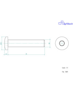 Vis LIGHTECH M5 X 25 Type 1009 Ergal or à l'unité