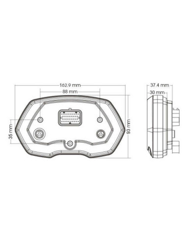 Compteur multifonctions KOSO RXF LCD noir/argent