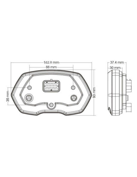 Compteur multifonctions KOSO RXF LCD noir/argent