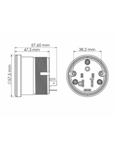 Voltmètre KOSO HD-02V noir 2