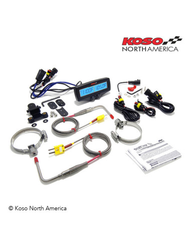 Compteur double EGT-02R KOSO compte-tours & temperature moteur capteur rapide