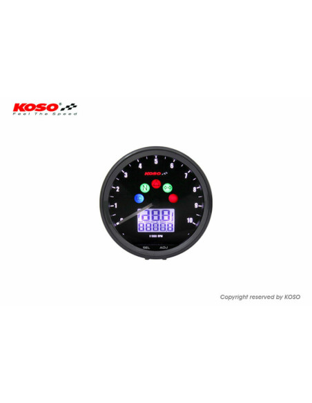 Compteur multifonctions KOSO Neo Retro 64mm TNT noir