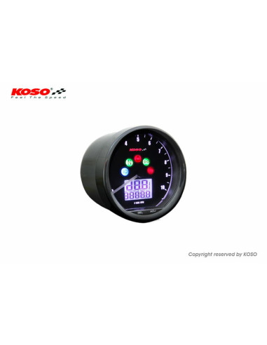 Compteur multifonctions KOSO Neo Retro 64mm TNT noir