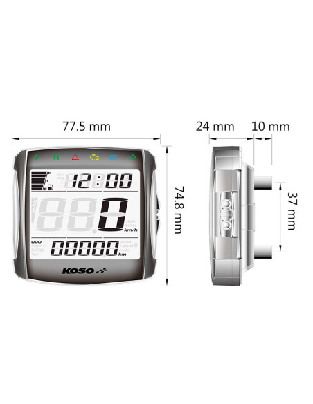 Compteur digital KOSO XR-S 01 mutlifonctions universel