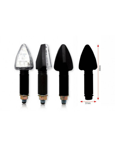 Clignotants BIHR Tri LED long noir universel