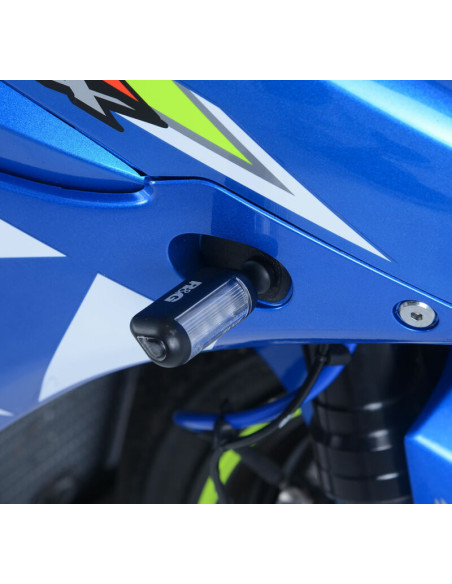 Adaptateurs de clignotants avant R&G RACING noir Suzuki GSXR-1000
