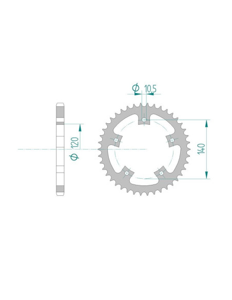 Kit chaine AFAM acier TRIUMPH 900 THRUXTON pas 525 2004 à 2013