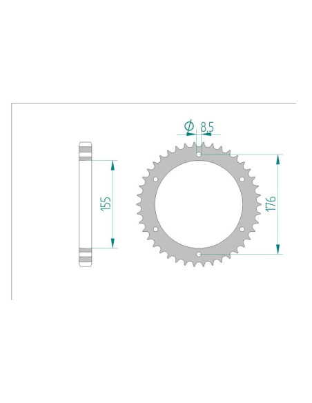 Kit chaine AFAM acier TRIUMPH 1050 ST SPRINT pas 530 2005 à 2011