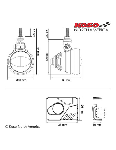 Kit phares anti-brouillard LED KOSO Aurora
