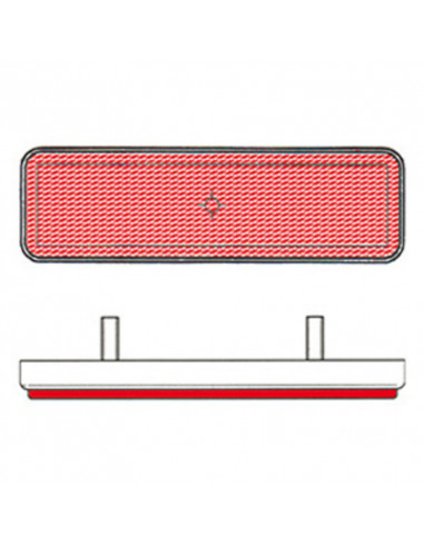 Catadioptre V PARTS rectangle 96x27mm rouge