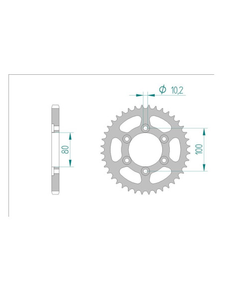 Kit chaine AFAM acier VOXAN 1000 CAFE RACER pas 525 1999 à 2008