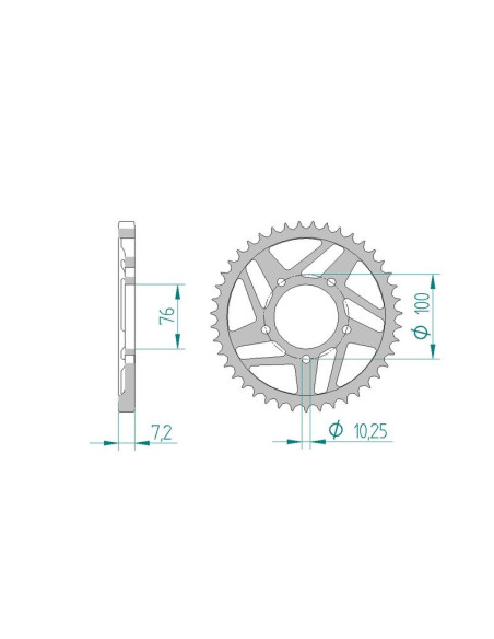 Kit chaine AFAM acier VOXAN 1000 CHARADE RACING pas 525 2005 à 2008