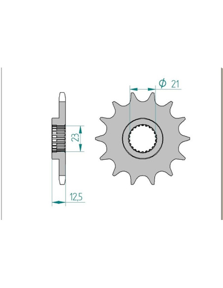Kit chaine AFAM acier YAMAHA YFM 250 R pas 520 2007 à 2013