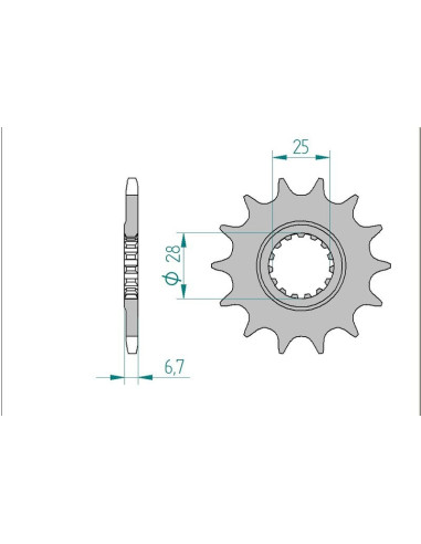 Kit chaine AFAM acier YAMAHA YFZ 450-R pas 520 2009 à 2013