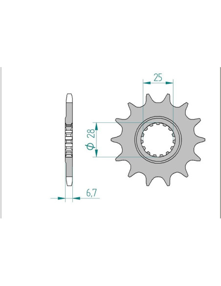 Kit chaine AFAM acier YAMAHA YFZ 450-R pas 520 2009 à 2013