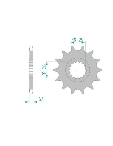 Kit chaine AFAM acier YAMAHA YFM 700 R RAPTOR 1S33/1S36 pas 520 2005 à 2019