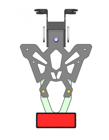 Support de plaque V PARTS noir - Yamaha MT-07