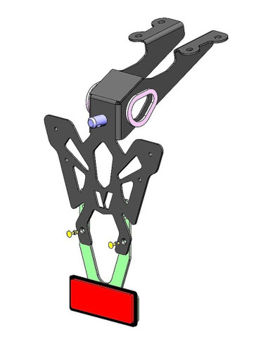 Support de plaque V PARTS noir - Yamaha MT-07