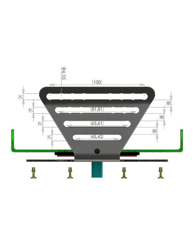 Support de plaque V PARTS noir universel
