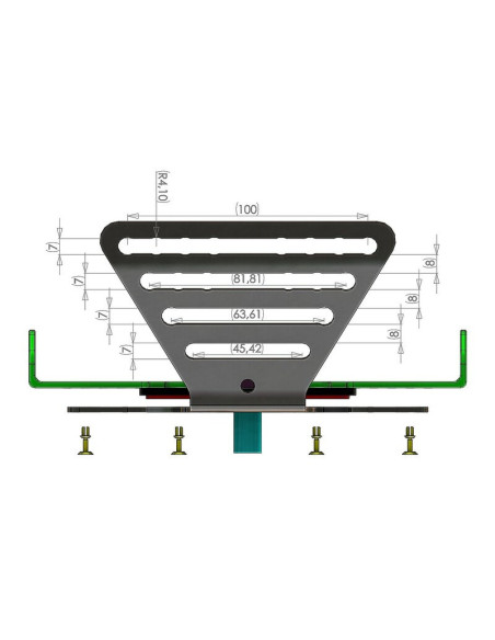 Support de plaque V PARTS noir universel