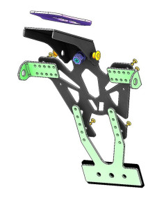 Support de plaque V PARTS noir Yamaha XSR 900 2