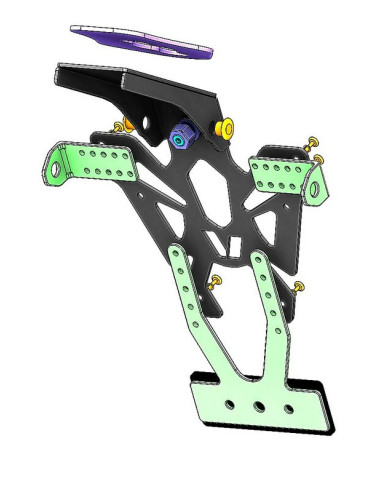 Support de plaque V PARTS noir Yamaha XSR 900