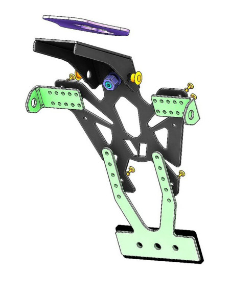 Support de plaque V PARTS noir Yamaha XSR 900