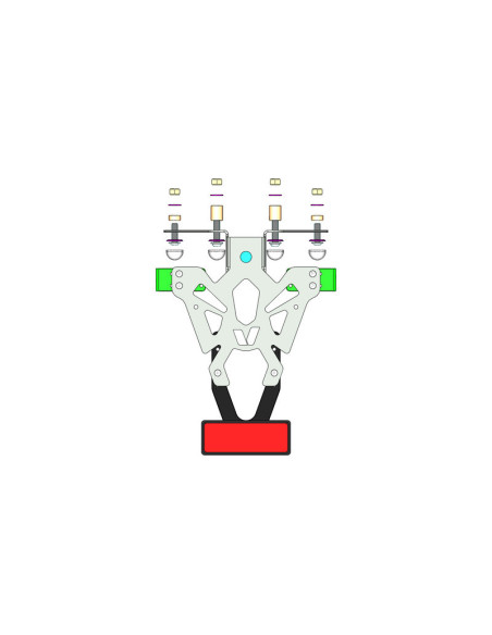 Support de plaque V PARTS noir Kawasaki Z750