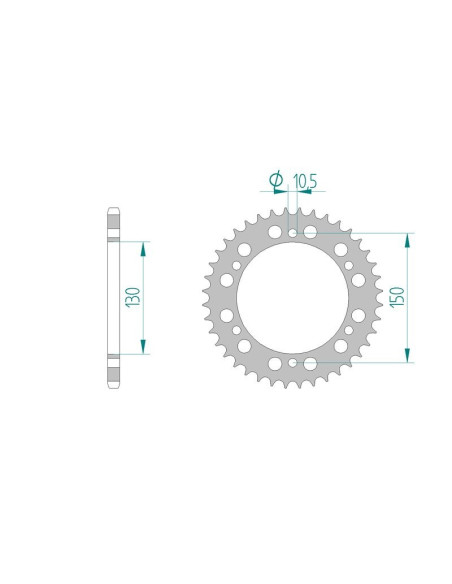 Kit chaine AFAM acier YAMAHA FZ 8 RACING pas 520 2010 à 2013