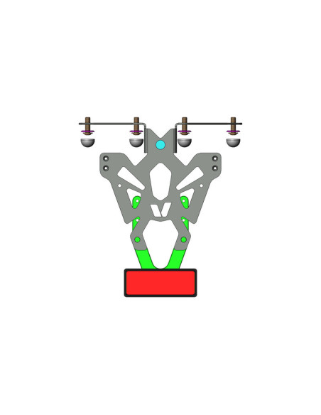 Support de plaque V PARTS noir Yamaha T-Max 530