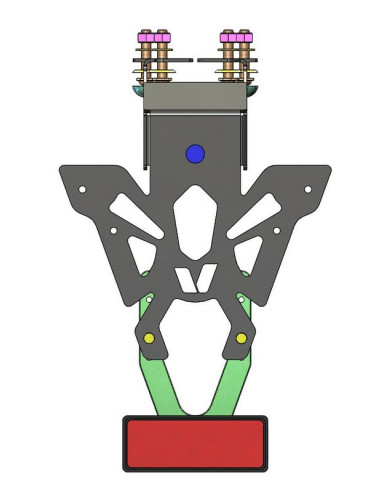 Support de plaque V PARTS noir Kawasaki Z1000 H2